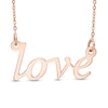 Thumbnail Image 0 of Script "LOVE" Necklace in 14K Rose Gold