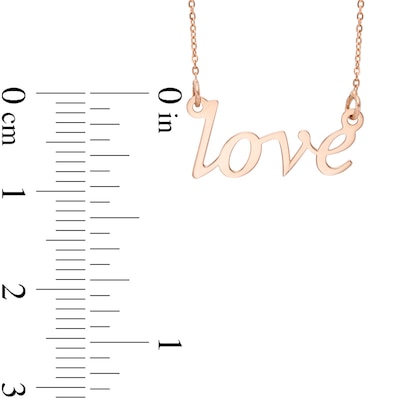 Script "LOVE" Necklace in 14K Rose Gold