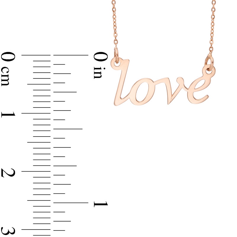 Script "LOVE" Necklace in 14K Rose Gold
