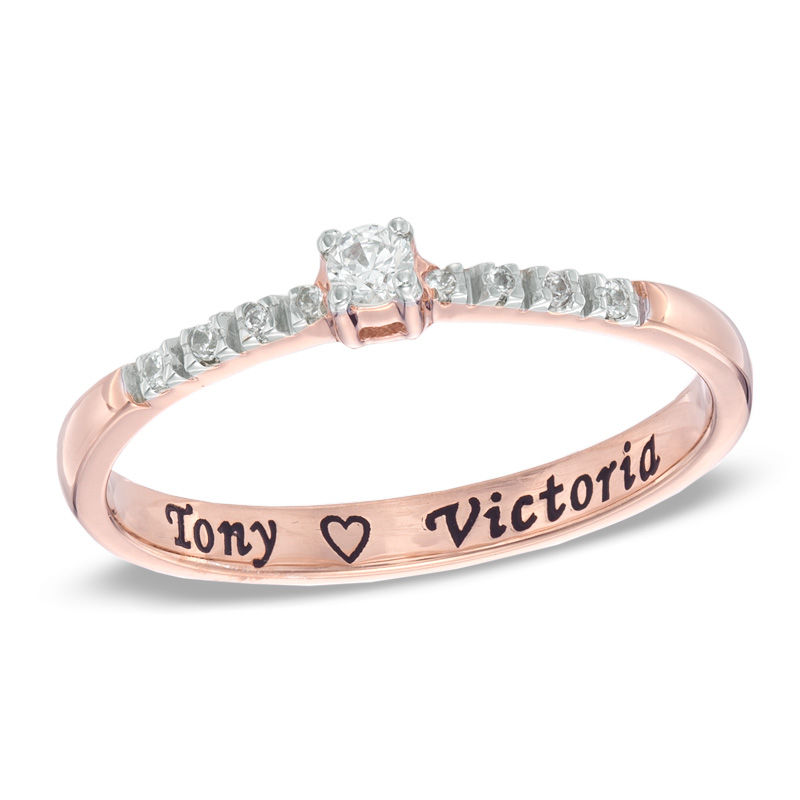 0.10 CT. T.W. Diamond Promise Ring in 10K Rose Gold (18 Characters)|Peoples Jewellers