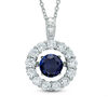Thumbnail Image 0 of Unstoppable Love™ 6.0mm Lab-Created Blue and White Sapphire Pendant in Sterling Silver