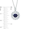 Thumbnail Image 1 of Unstoppable Love™ 6.0mm Lab-Created Blue and White Sapphire Pendant in Sterling Silver