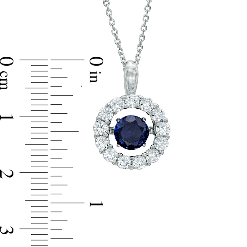 Unstoppable Love™ 6.0mm Lab-Created Blue and White Sapphire Pendant in Sterling Silver|Peoples Jewellers