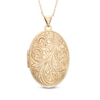 Thumbnail Image 0 of Oval Feather Locket Pendant in 10K Gold