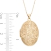 Oval Feather Locket Pendant in 10K Gold