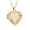 Thumbnail Image 0 of Heart Scroll Locket Pendant in 10K Gold