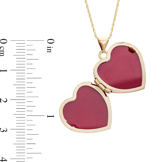 Heart Scroll Locket Pendant in 10K Gold