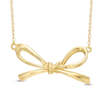 Bow Necklace in 10K Gold