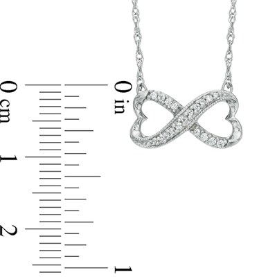 0.10 CT. T.W. Diamond Sideways Heart Infinity Necklace in Sterling Silver