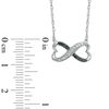 0.10 CT. T.W. Black Diamond Sideways Heart Infinity Pendant in Sterling Silver