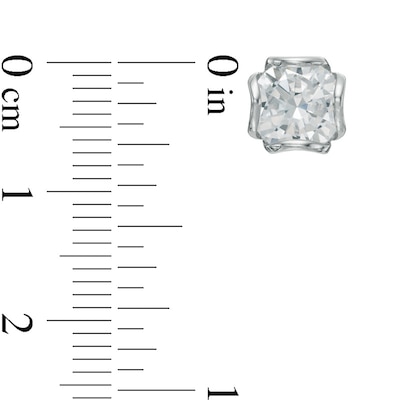 8.0mm Lab-Created White Sapphire Stud Earrings in Sterling Silver