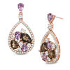 Multi-Gemstone Drop Earrings in Sterling Silver with 14K Rose Gold Plate