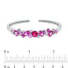 Multi-Shaped Lab-Created Ruby and Pink and Purple Sapphire Cuff Bracelet in Sterling Silver