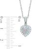 Heart-Shaped Lab-Created Opal and White Sapphire Pendant, Ring and Earrings Set in Sterling Silver - Size 7