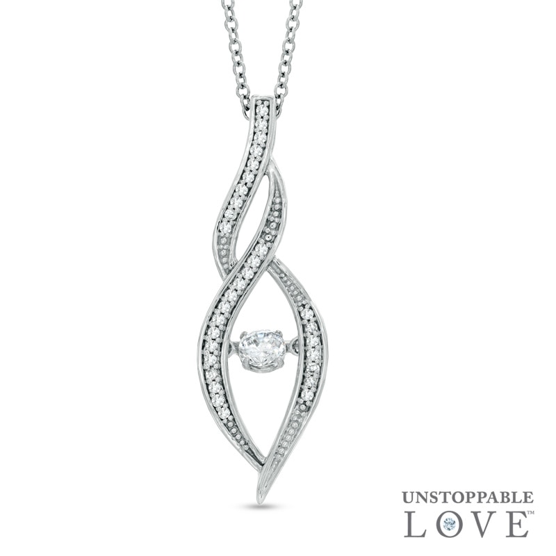 Unstoppable Love™ 0.30 CT. T.W. Certified Canadian Diamond Cascading Flame Pendant in 10K White Gold (I/I2)|Peoples Jewellers