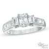 1.95 CT. T.W. Certified Emerald-Cut Diamond Past Present Future® Ring in 14K White Gold (I/I1)