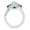 Vera Wang Love Collection 0.58 CT. T.W. Diamond and Blue Sapphire Swirl Engagement Ring in 14K White Gold