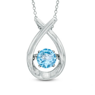 Unstoppable Love™ 6.0mm Swiss Blue Topaz Pendant in Sterling Silver