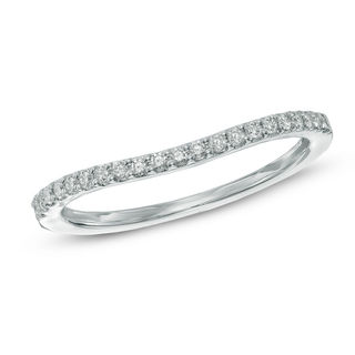 0.15 CT. T.W. Diamond Contour Wedding Band in 14K White Gold