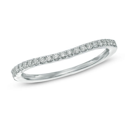 0.15 CT. T.W. Diamond Contour Wedding Band in 14K White Gold