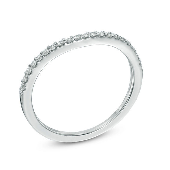 0.15 CT. T.W. Diamond Contour Wedding Band in 14K White Gold