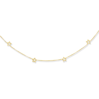 Star Station Necklace in 14K Gold