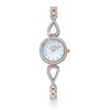 Thumbnail Image 1 of Ladies' Bulova Crystal Watch with Mother-of-Pearl Dial and Sideways Infinity Pendant Set (Model: 98X108)