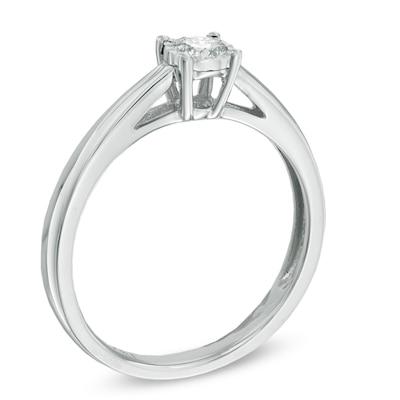 0.15 CT. Princess-Cut Diamond Solitaire Promise Ring in 10K White Gold