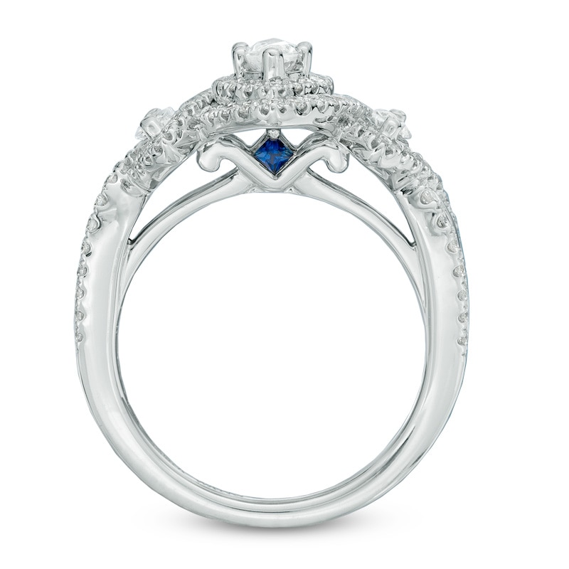 Vera Wang Love Collection 1.18 CT. T.W. Marquise Diamond Three Stone Frame Ring in 14K White Gold|Peoples Jewellers
