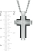 Thumbnail Image 2 of Men's Diamond Accent Cross Pendant in Two-Tone Stainless Steel - 24"