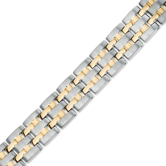 Men's 12.0mm Bracelet in Two-Tone Titanium - 8.5"