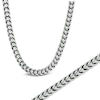 Men's 7.0mm Wheat Chain Necklace and Bracelet Set in Stainless Steel - 24"