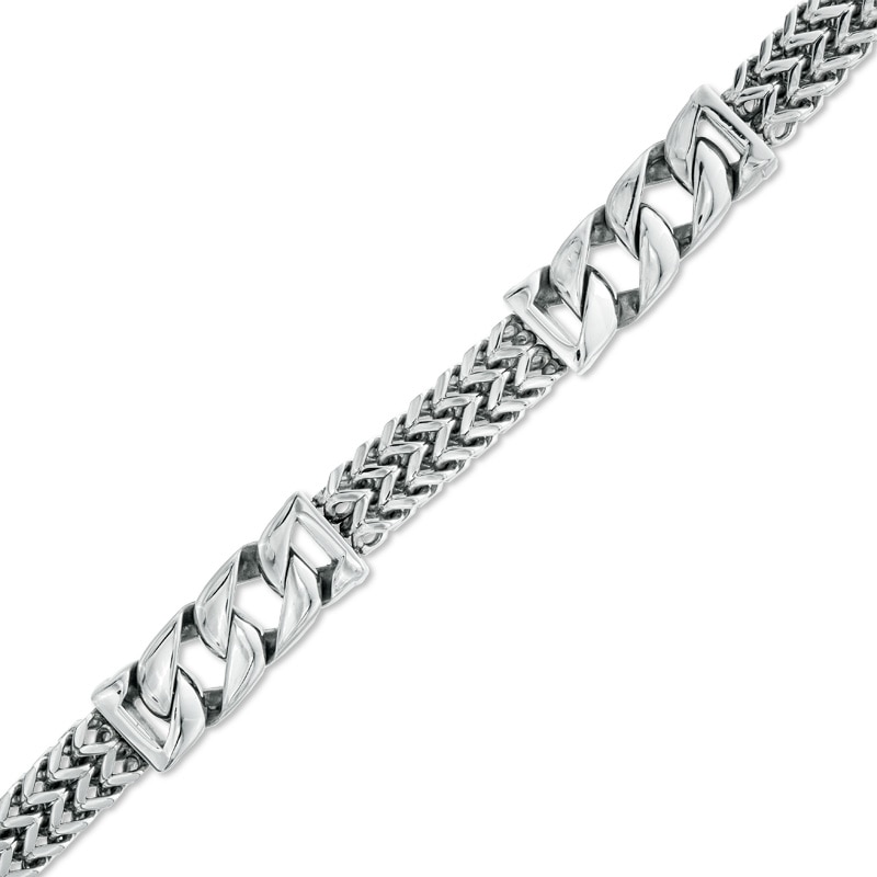 Men's 12.0mm Wheat Chain Link Bracelet in Stainless Steel - 8.5"
