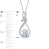 Thumbnail Image 1 of Oval Lab-Created Blue Opal and White Sapphire Swirl Pendant in Sterling Silver