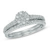 Thumbnail Image 1 of 0.50 CT. T.W. Diamond Cluster Bridal Set in 10K White Gold