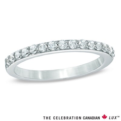 Celebration Canadian Lux® 0.40 CT. T.W. Certified Diamond Wedding Band in 18K White Gold (I/SI2)