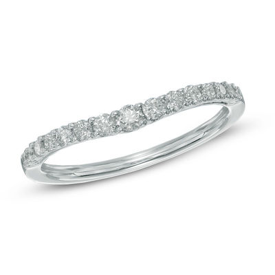 0.33 CT. T.W. Diamond Contour Wedding Band in 14K White Gold