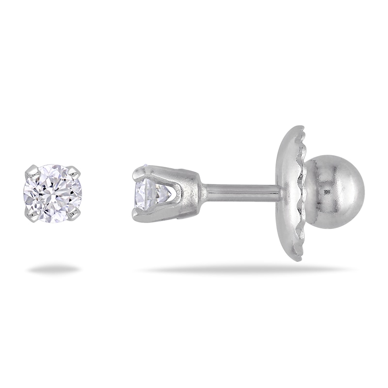 0.10 CT. T.W. Diamond Solitaire Stud Earrings in 14K White Gold|Peoples Jewellers