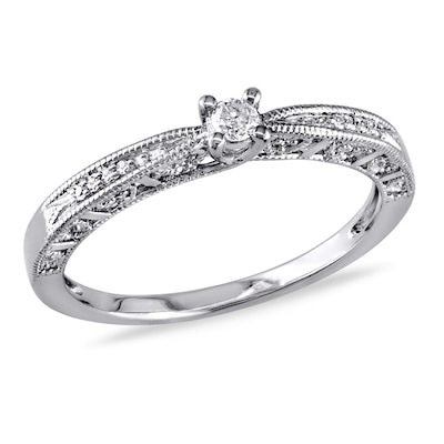 0.10 CT. Diamond Promise Ring in Sterling Silver