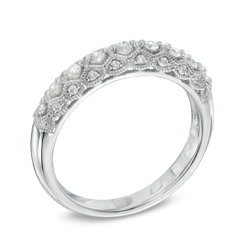 0.25 CT. T.W. Diamond Vintage-Style Anniversary Band in 10K White Gold|Peoples Jewellers