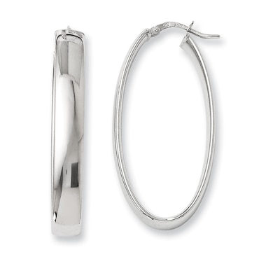 20mm Oval Hoop Earrings in Sterling Silver