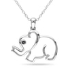 Black Diamond Accent Elephant Pendant in Sterling Silver