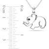 Black Diamond Accent Elephant Pendant in Sterling Silver