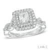 Thumbnail Image 0 of Vera Wang Love Collection 1.29 CT. T.W. Princess-Cut Diamond Double Frame Ring in 14K White Gold