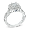 Thumbnail Image 1 of Vera Wang Love Collection 1.29 CT. T.W. Princess-Cut Diamond Double Frame Ring in 14K White Gold