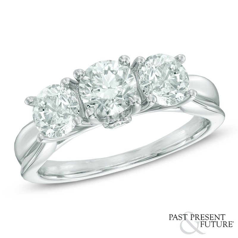 1.45 CT. T.W. Diamond Past Present Future® Ring in 14K White Gold (I/I2)|Peoples Jewellers