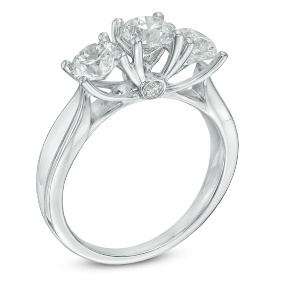 1.45 CT. T.W. Certified Diamond Past Present Future® Ring in 14K White Gold (I/I2)