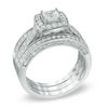 1.00 CT. T.W. Princess-Cut Diamond Frame Three Piece Bridal Set in 14K White Gold