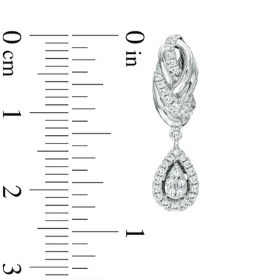 Vera Wang Love Collection 0.35 CT. T.W. Diamond Knot Drop Earrings in 14K White Gold