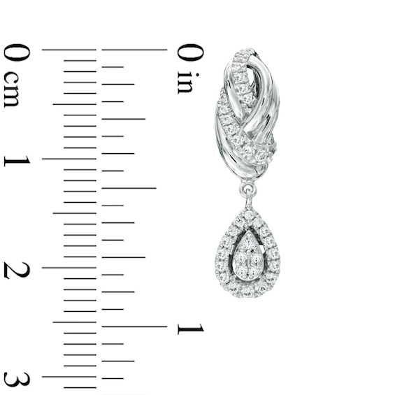 Vera Wang Love Collection 0.35 CT. T.W. Diamond Knot Drop Earrings in 14K White Gold